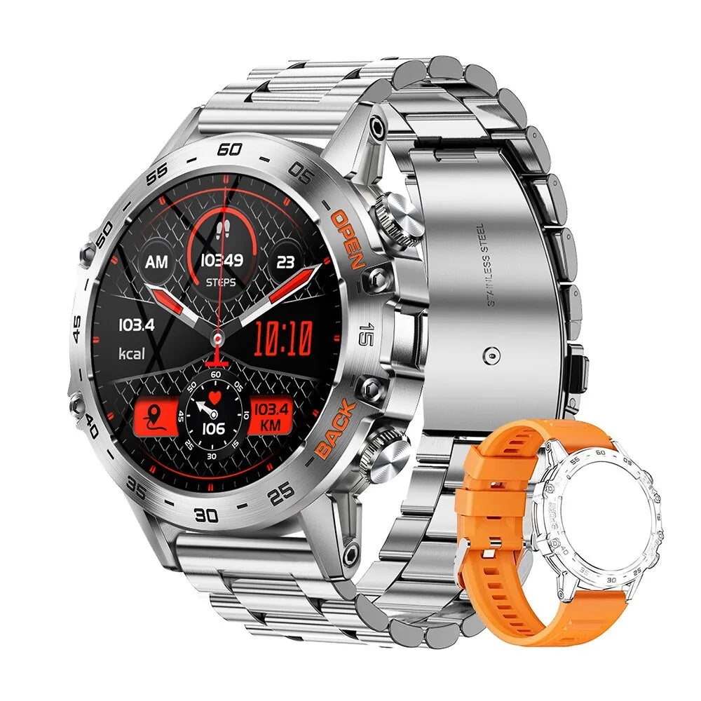 MELANDA Steel 1.39" Bluetooth Call Smart Watch Men Sports Fitness Tracker Watches IP67 Waterproof Smartwatch for Android IOS K52-EXPROTAS