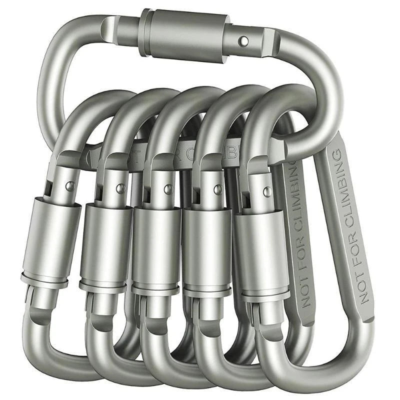 6PCS Outdoor Keychain Clip Carabiner Set for Camping EDC Survival Hiking