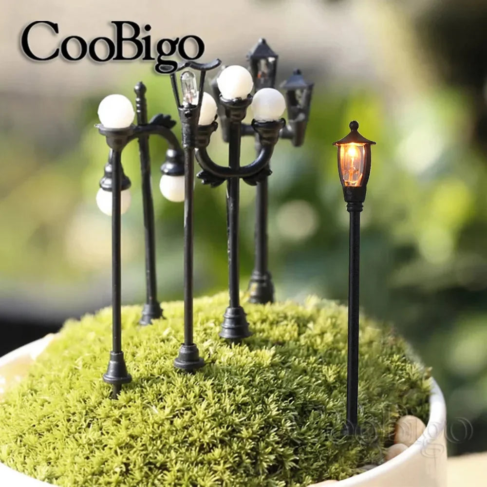 10Pcs Miniature Street Lamp Micro Light Model Landscape Decoration