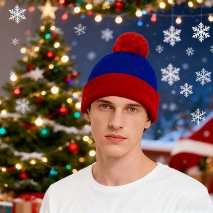 2pc Funny Christmas Beanie Hat Gloves Unisex Winter Knit Costume Accessories