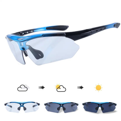 Photochromic Cycling Sunglasses TR90 Auto Lens MTB Road Bike Sports Eyewear