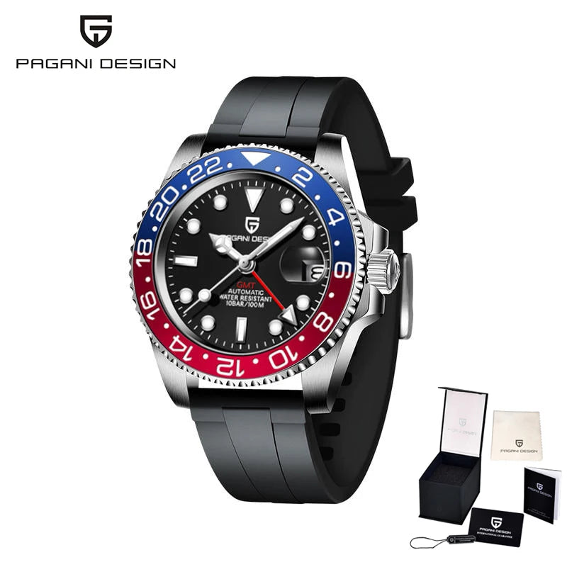 PAGANI Design PD-1662 Men’s Automatic Watch Stainless Steel Ceramic Bezel Waterproof