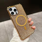 Diamond MagSafe Case for iPhone 11-17 Air Pro Max Plus Electroplate Cover