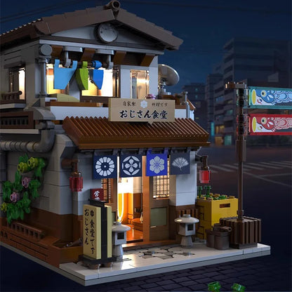 Cada LED City Japanese Style Canteen House Architecture Building Blocks Late Night Canteen Figures Bricks Toys for Kid Gifts-EXPROTAS