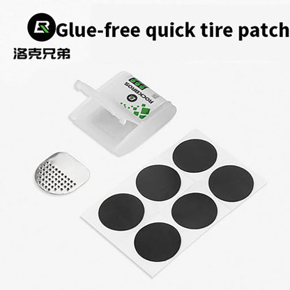ROCKBROS Bike Tire Repair Kit Glue-Free Puncture Patch Tool Set Portable