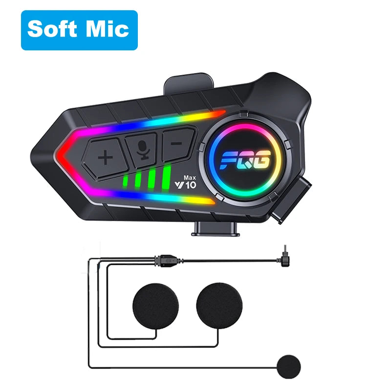 Y10 Max Motorcycle Helmet Bluetooth 6.0 Intercom Headset CVC DSP Noise Reduction