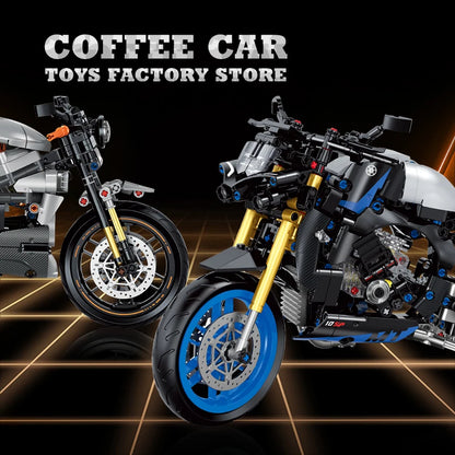 1:8 High-Tech Motorbike Building Blocks MOC Speed Racing Motorcycle Model Toy Gift