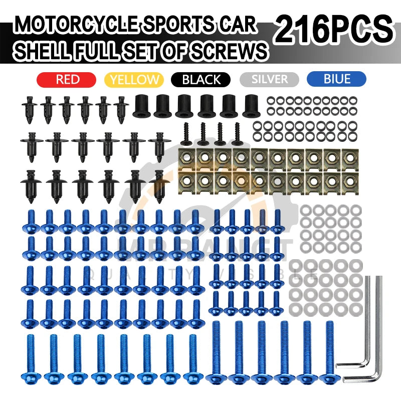 201PCS Motorcycle Universal CNC Fairing Bolt Kits for Dirt Bike