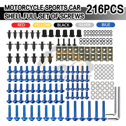 201PCS Motorcycle Universal CNC Fairing Bolt Kits for Dirt Bike