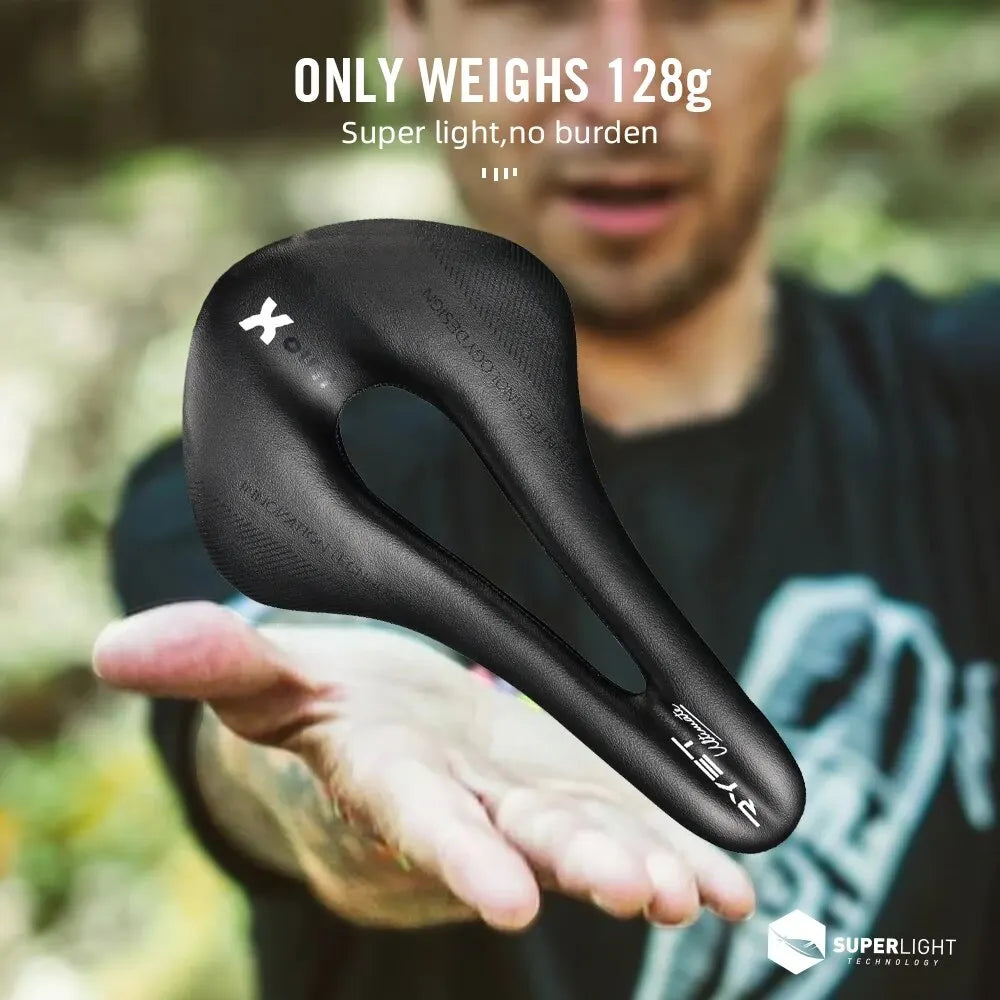 RYET Carbon Bike Saddle Ultralight PU Soft Seat with Oval Rails for Road MTB