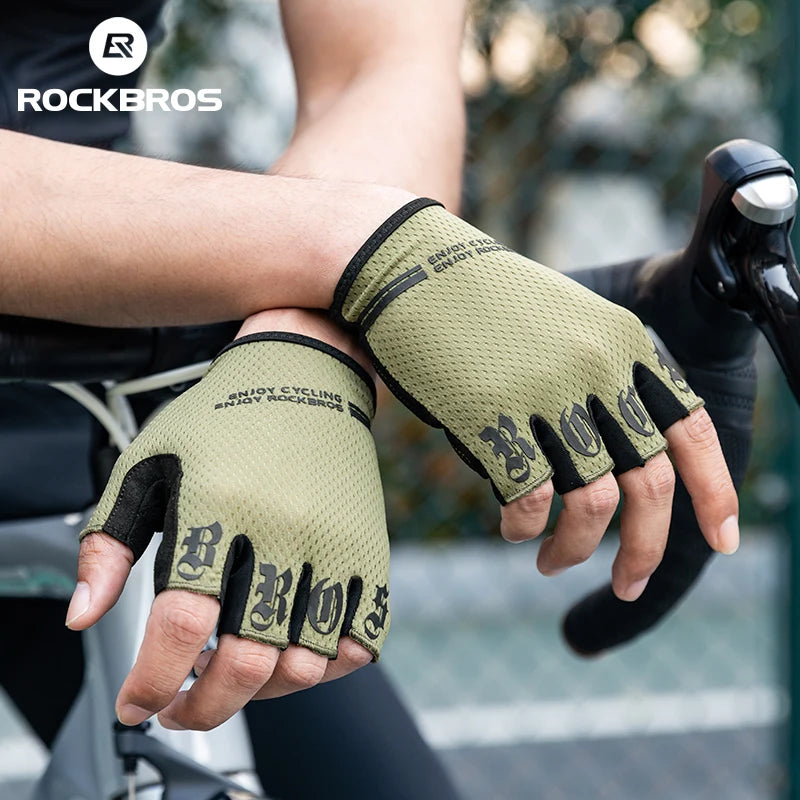ROCKBROS Cycling Gloves Half-Finger Shockproof Breathable High-Elastic Summer Bike Gloves