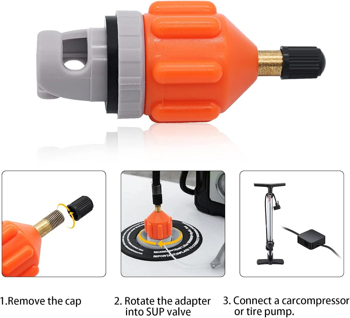 Air Pump Adapter Inflatable Valve for Paddle Board Kayak Boat Compressor
