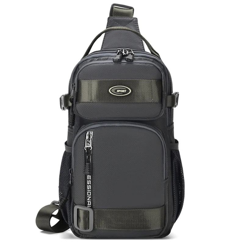 Men's Chest Bag Waterproof Crossbody Sling Backpack Travel Outdoor USB