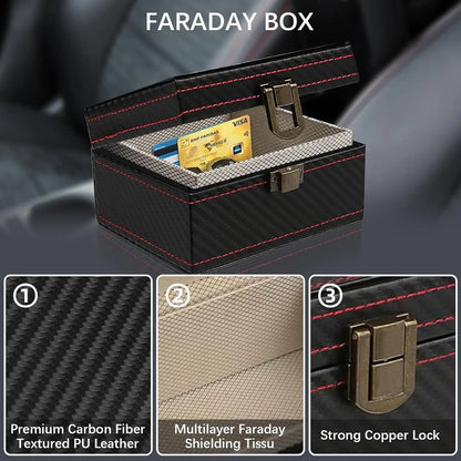 Faraday Box Car Keyless Signal Blocker Pouch RFID Anti-Theft Security