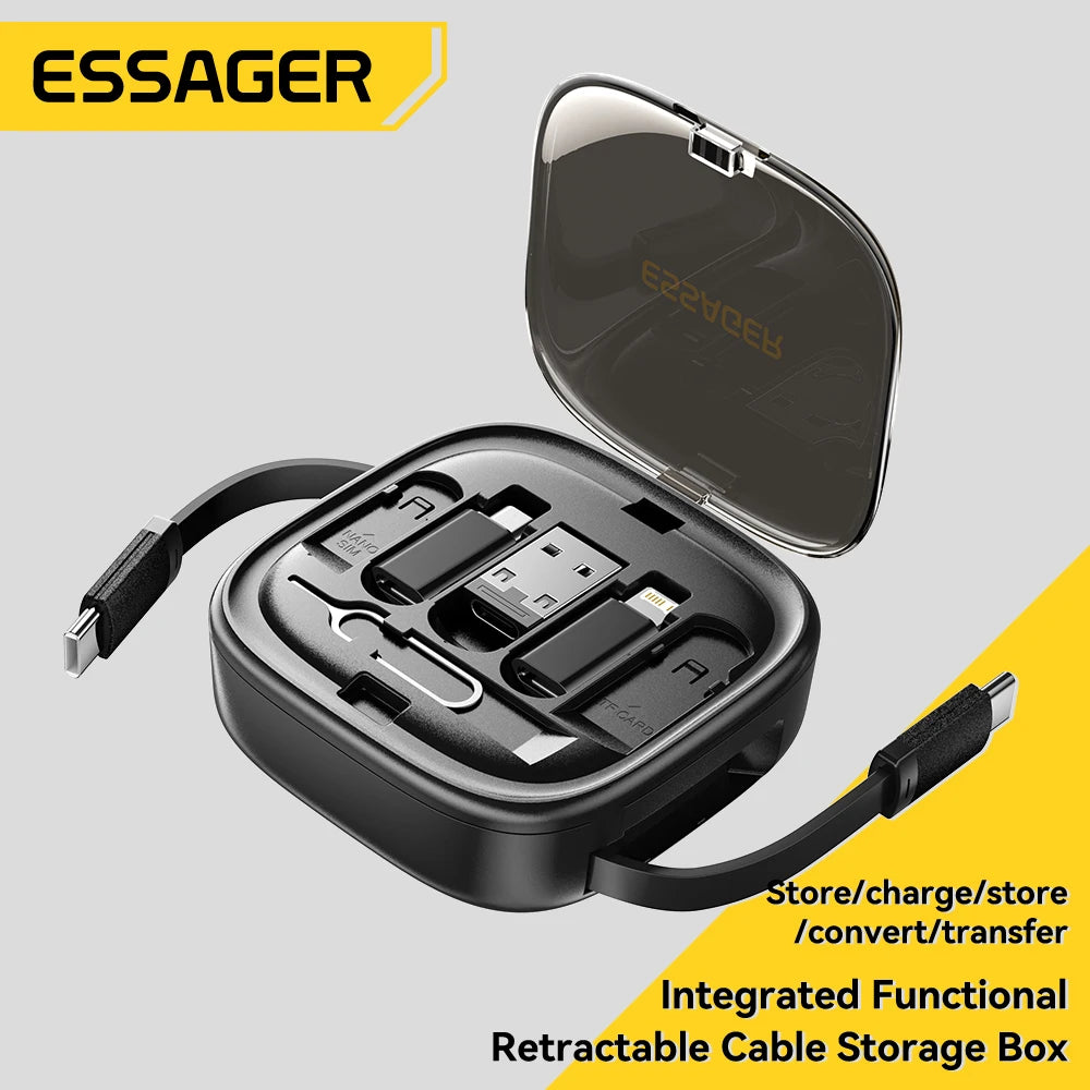 Micro Lightning Cable Fast USB 60W Charger for Travel Storage Box