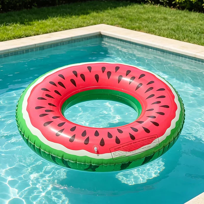 1PC Watermelon Inflatable Swim Ring, Adult Pool Float, Thickened PVC Floats, Summer Beach Water Toy Pool Party Ring
