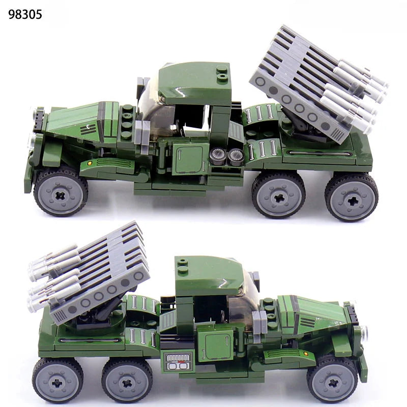 WW2 German Opel Truck with Anti-Aircraft Gun Building Blocks Military Soldiers Toy Gift