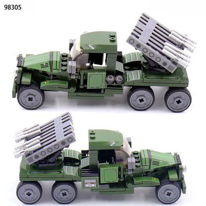 WW2 German Opel Truck with Anti-Aircraft Gun Building Blocks Military Soldiers Toy Gift