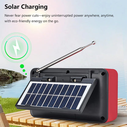 Portable Bluetooth Speaker Solar FM Radio USB Rechargeable Outdoor Music