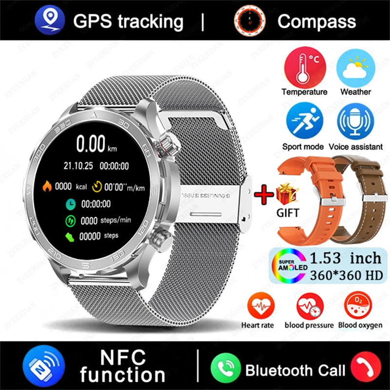 2025 Huawei Smart Watch Bluetooth Call AMOLED GPS NFC Waterproof Sports Men Women