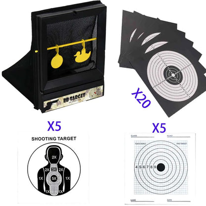 BB & Nerf Soft Bullet Trap Target w/ Spinner + Paper Targets Indoor Use