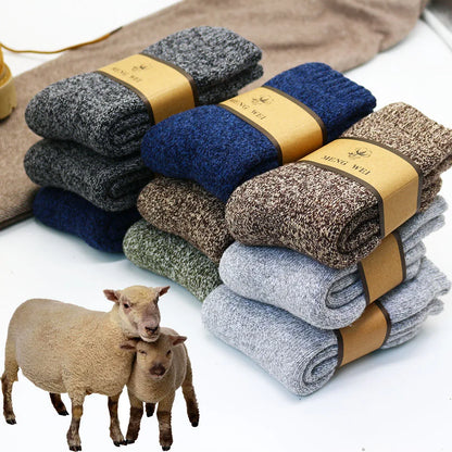 3 Pairs Merino Wool Socks Mens Thick Thermal Hiking Work Boot Winter
