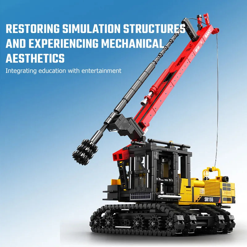 SEMBO 4in1 Rotary Drilling Rig Building Blocks Construction Vehicle Truck Toy Gift