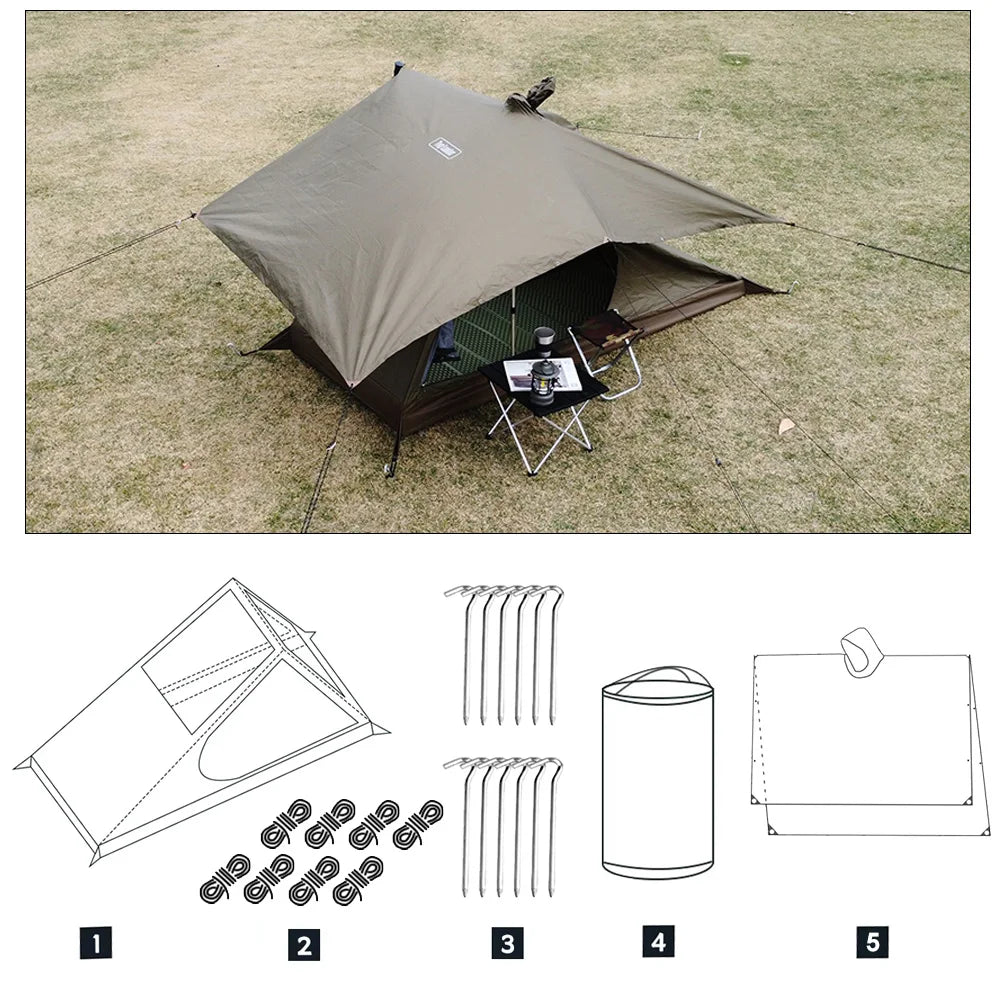 Ultralight 1-Person Mesh Tent Quick Setup Camping Trekking Shelter