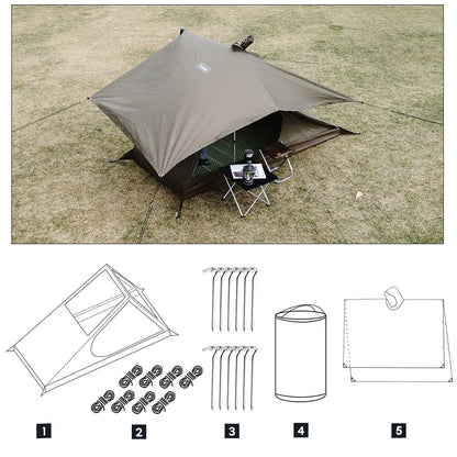 Ultralight 1-Person Mesh Tent Quick Setup Camping Trekking Shelter
