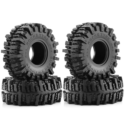 4PCS 118 MM 1.9" Rubber Rock Tyres Wheel Tires for 1:10 RC Crawler Car Axial SCX10 90046 AXI03007 TRX4 Redcat Gen8-EXPROTAS