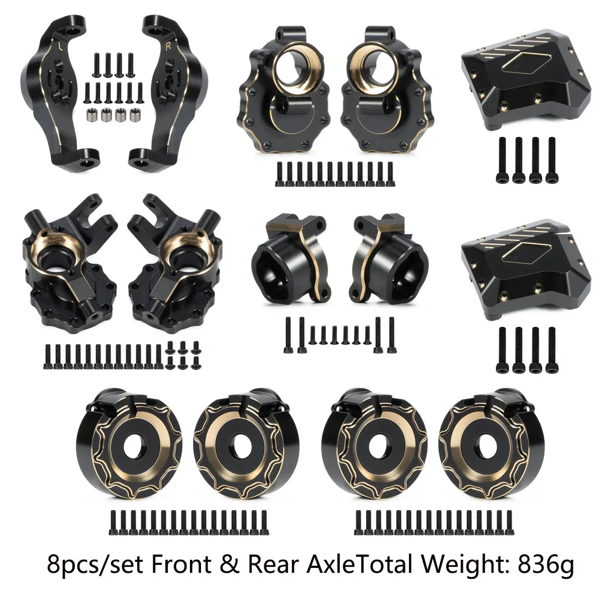TRX4 Brass Portal Axle Housing Weight System Black 1/10 RC Crawler TRX6