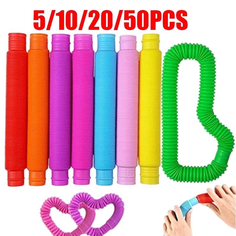 50PCS Colorful Telescopic Tubes Stress Relief Sensory Toy Party Favors