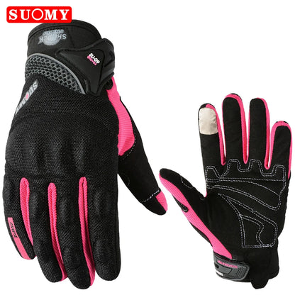 Suomy Summer Full Finger Motorcycle Gloves Breathable Touch Screen Wear-Resistant