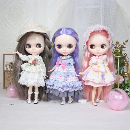 ICY DBS Blythe Doll White Skin Joint Body Long Colourful Hair Glossy Face