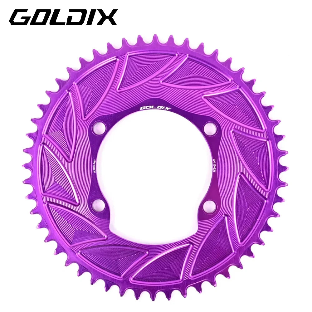 GOLDIX 110BCD AERO Chainring 3mm Offset 4-Bolt for Shimano R7000 R7100 R8100