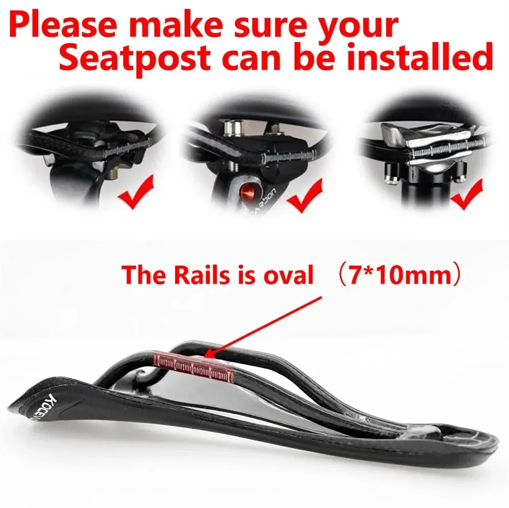 KOCEVLO Carbon Saddle T800 Carbonfiber+Leather Fiber Ultralight Road Bicycle MTB Bike Saddle Seat-EXPROTAS