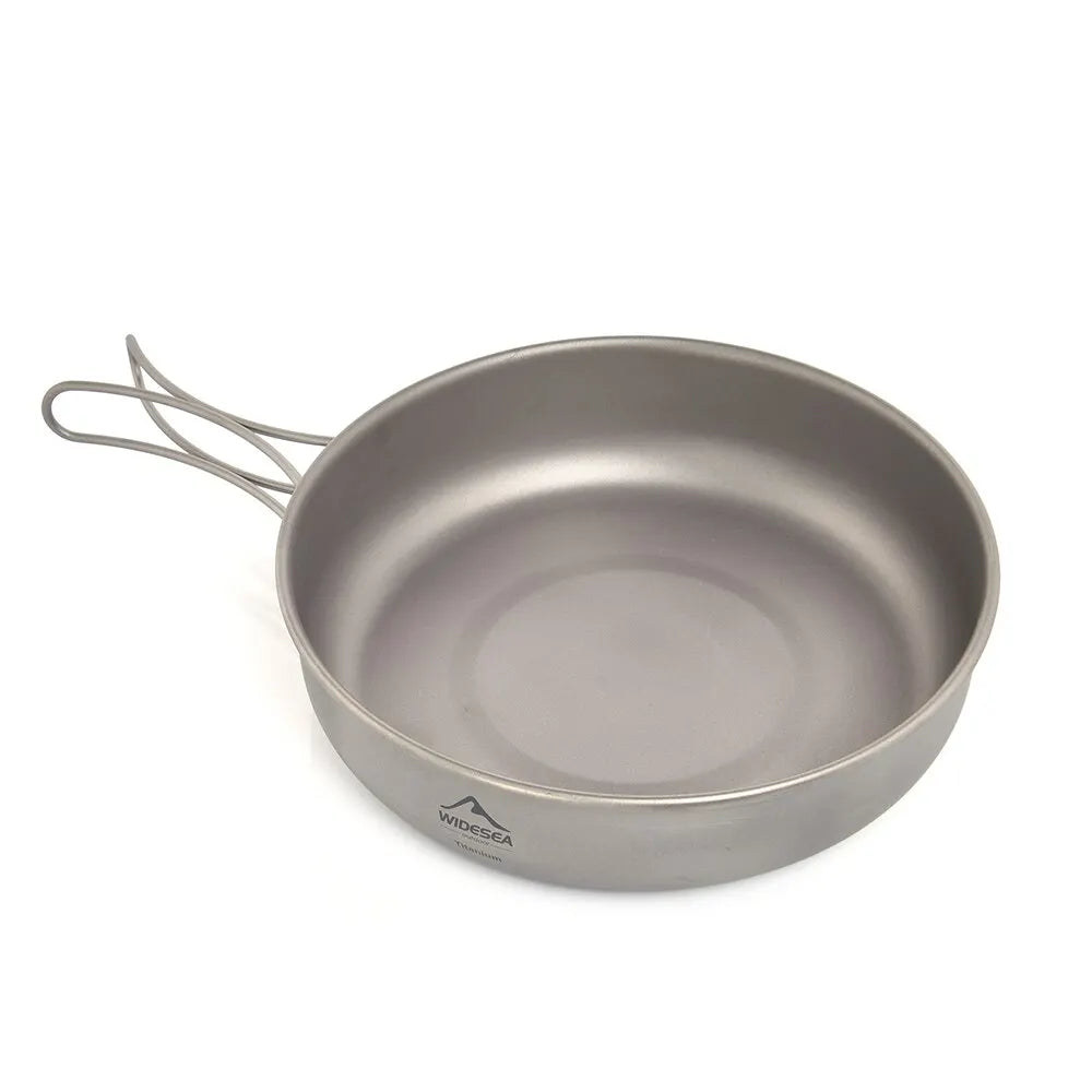 Widesea Camping Tableware Titanium Cookware Set Tourism Cauldron Outdoor Cooking Pot Frying Pan Picnic Kitchen Hiking Trekking-EXPROTAS
