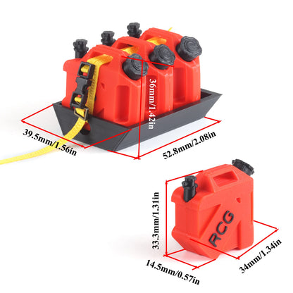 HooCrawler 1/10 RC Mini Fuel Tank Set Decoration Simulation Fuel Tank  for 1/10 RC Crawler TRX4 SCX10 H10 Capra