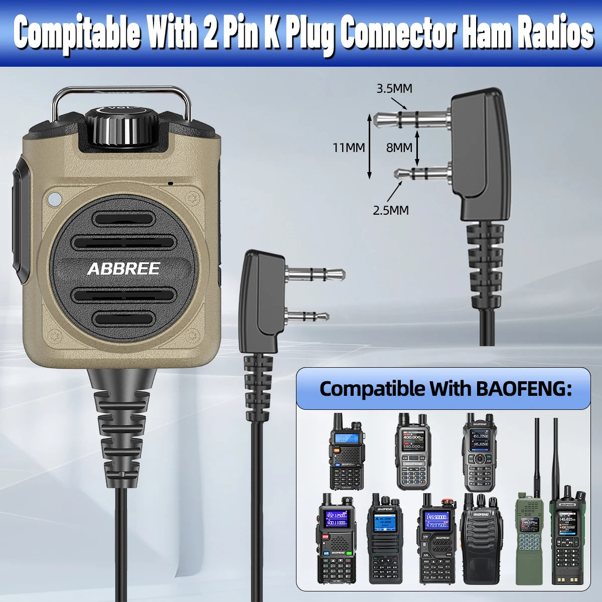 Microphone Speaker for Baofeng UV-5R Handheld Radio Walkie Talkie