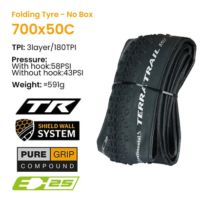 700x40C 45C 50C Continental Terra Trail Tubeless Gravel Folding Tyre