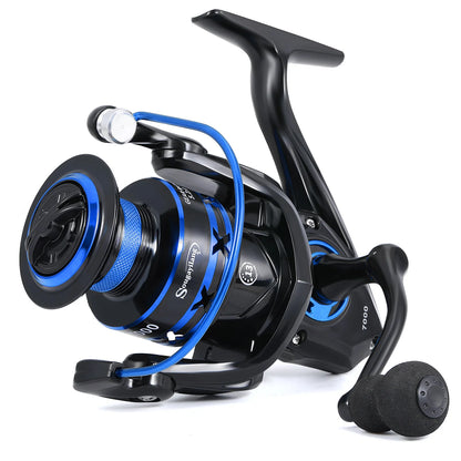 Sougayilang 1000-7000 Spinning Reel, Aluminum Spool, 10kg Max Drag, EVA Handle for Bass Freshwater Pesca