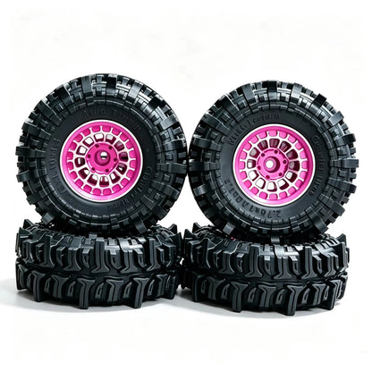 4PCS Beadlock Wheel Tyres for RC Crawler 1/18 TRX4M SCX24 FCX24