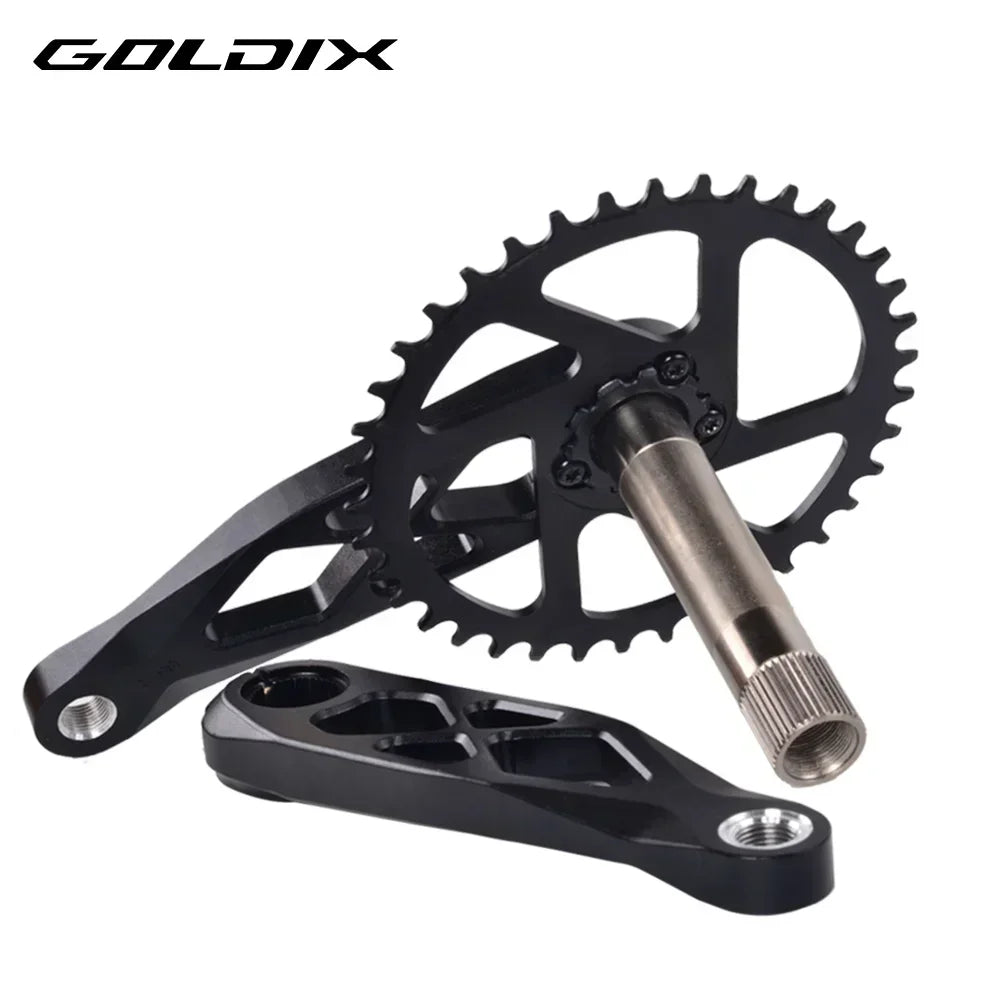 Goldix Narrow Wide Crankset 175mm MTB Square Taper Aluminum Bike Crank