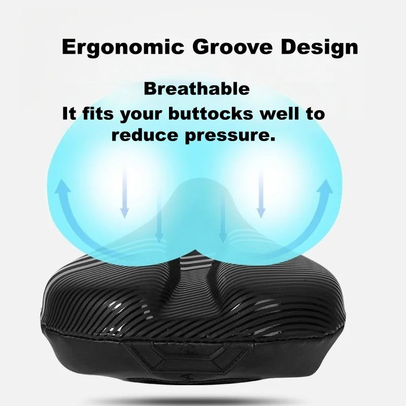 Gel Padded Bicycle Seat Cover PU Surface Comfort Saddle Cushion for Men Women