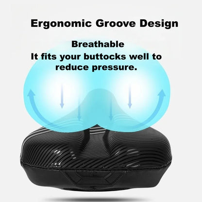 Gel Padded Bicycle Seat Cover PU Surface Comfort Saddle Cushion for Men Women