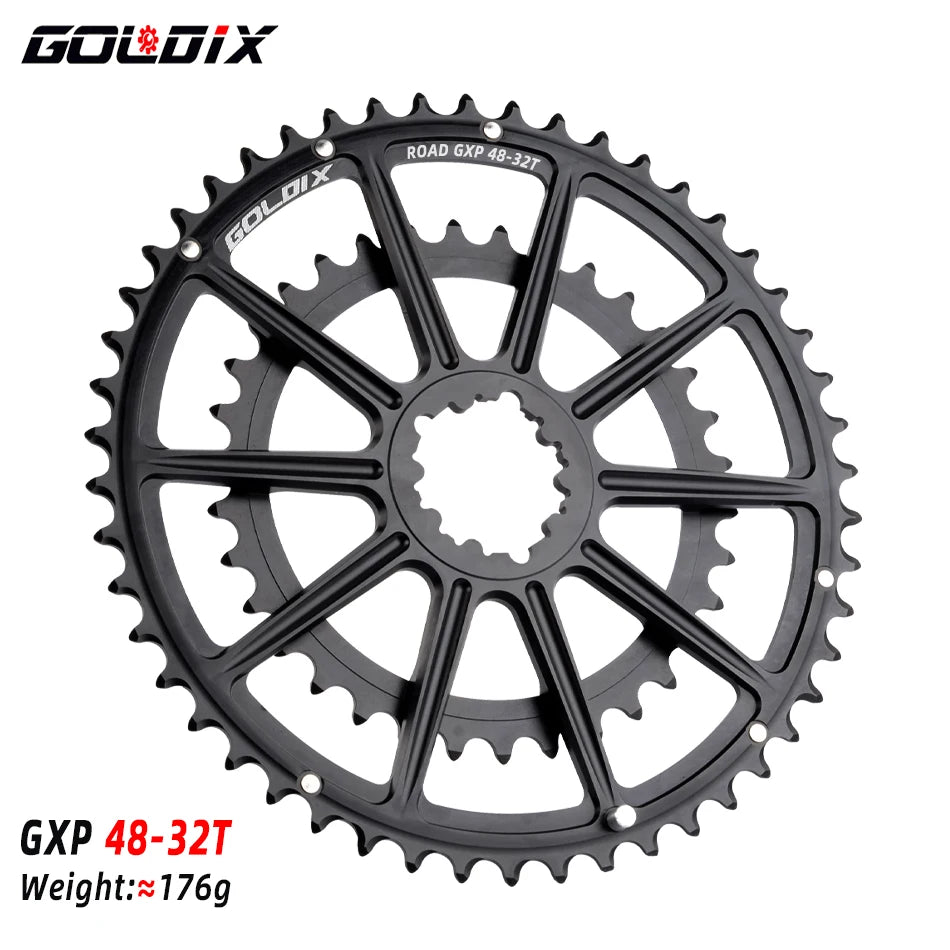 GOLDIX 3-Bolt Double Chainring Hollow Alloy for SRAM 22 Speed Road Crankset
