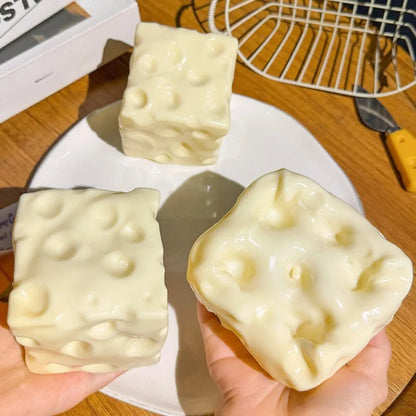 Taba Cheese Cube Stress Ball Squishy Fidget Toy for Kids Sensory Relief