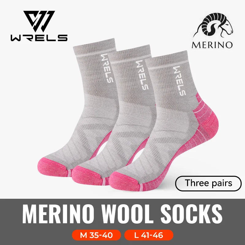 3 Pairs Merino Wool Socks Thermal Thick Hiking Socks for Men & Women