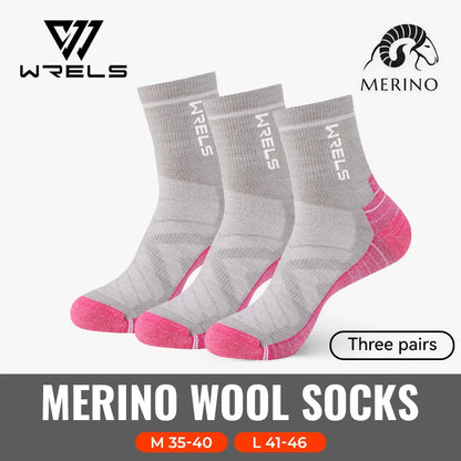 3 Pairs Merino Wool Socks Thermal Thick Hiking Socks for Men & Women