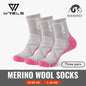 3 Pairs Merino Wool Socks Thermal Thick Hiking Socks for Men & Women